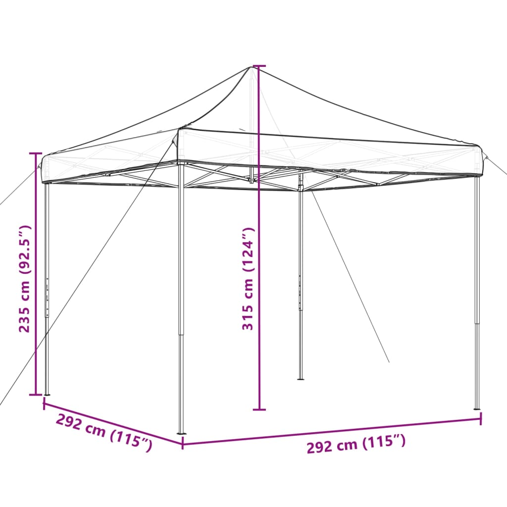 Partytent Inklapbaar Pop-Up 292X292X315 Cm Terracotta