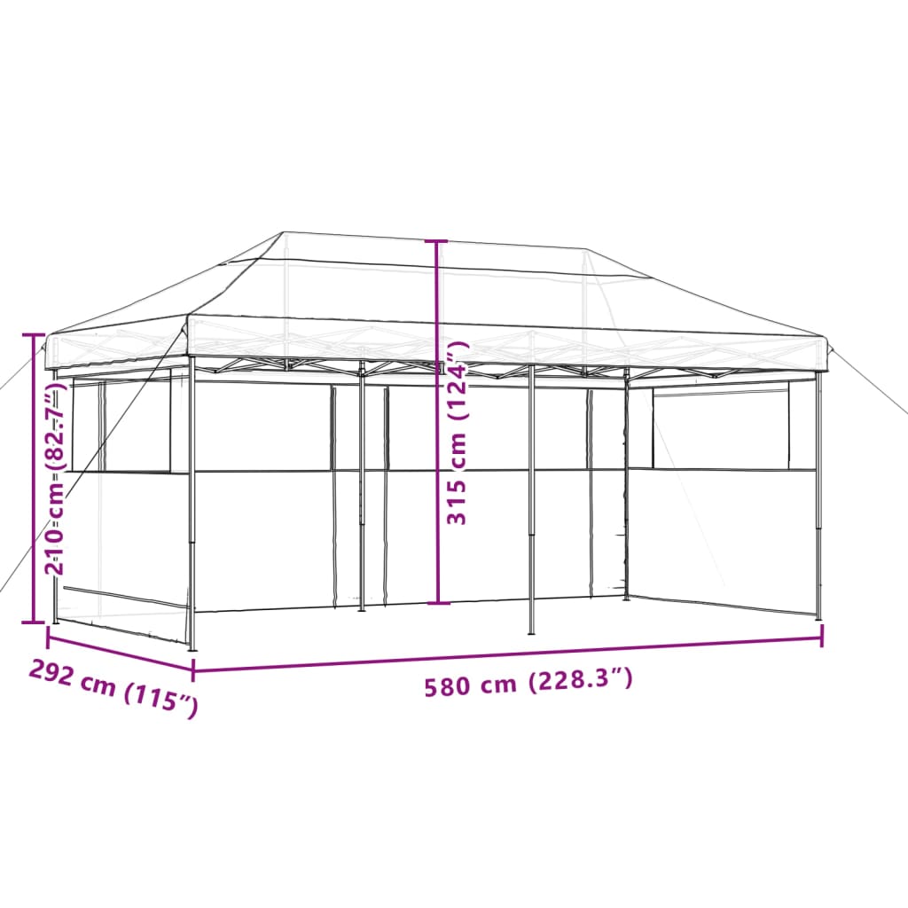 Partytent Inklapbaar Pop-Up Taupe