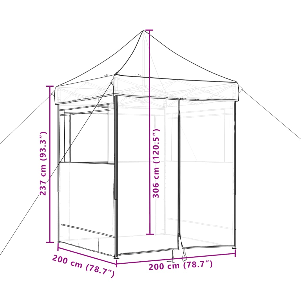 Partytent Inklapbaar Pop-Up Bruin