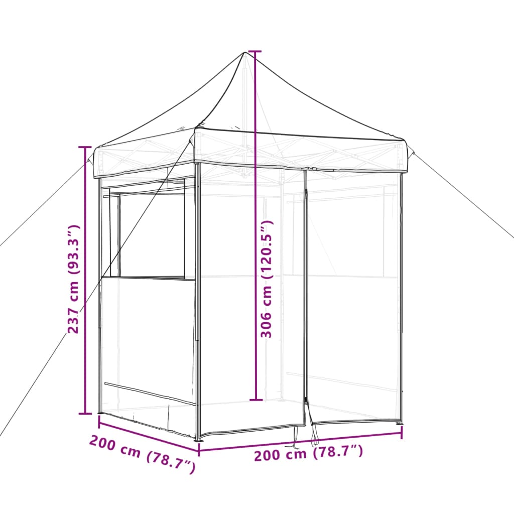 Partytent Inklapbaar Pop-Up Zwart