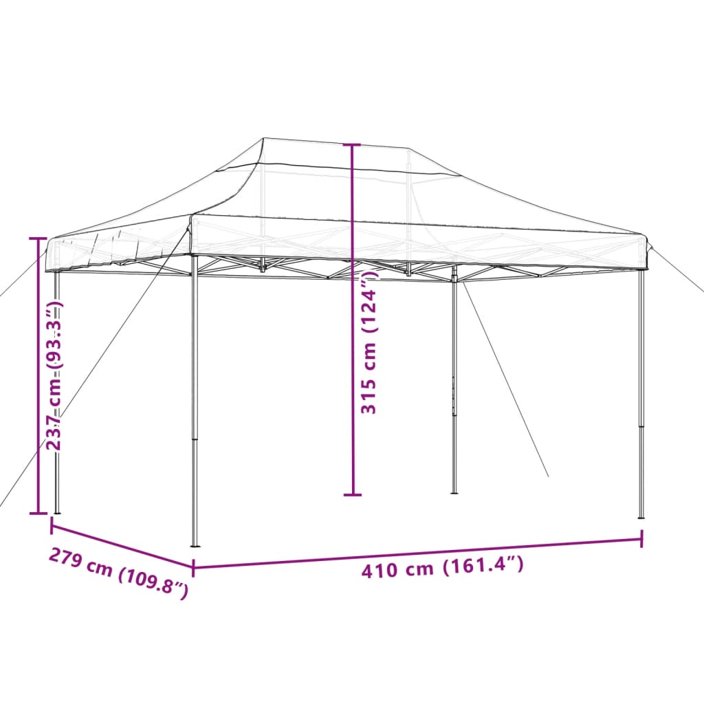 Partytent Inklapbaar Pop-Up 410X279X315 Cm Oranje