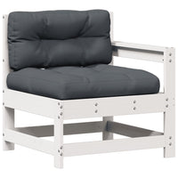 6-Delige Loungeset Met Kussens Massief Grenenhout Wit