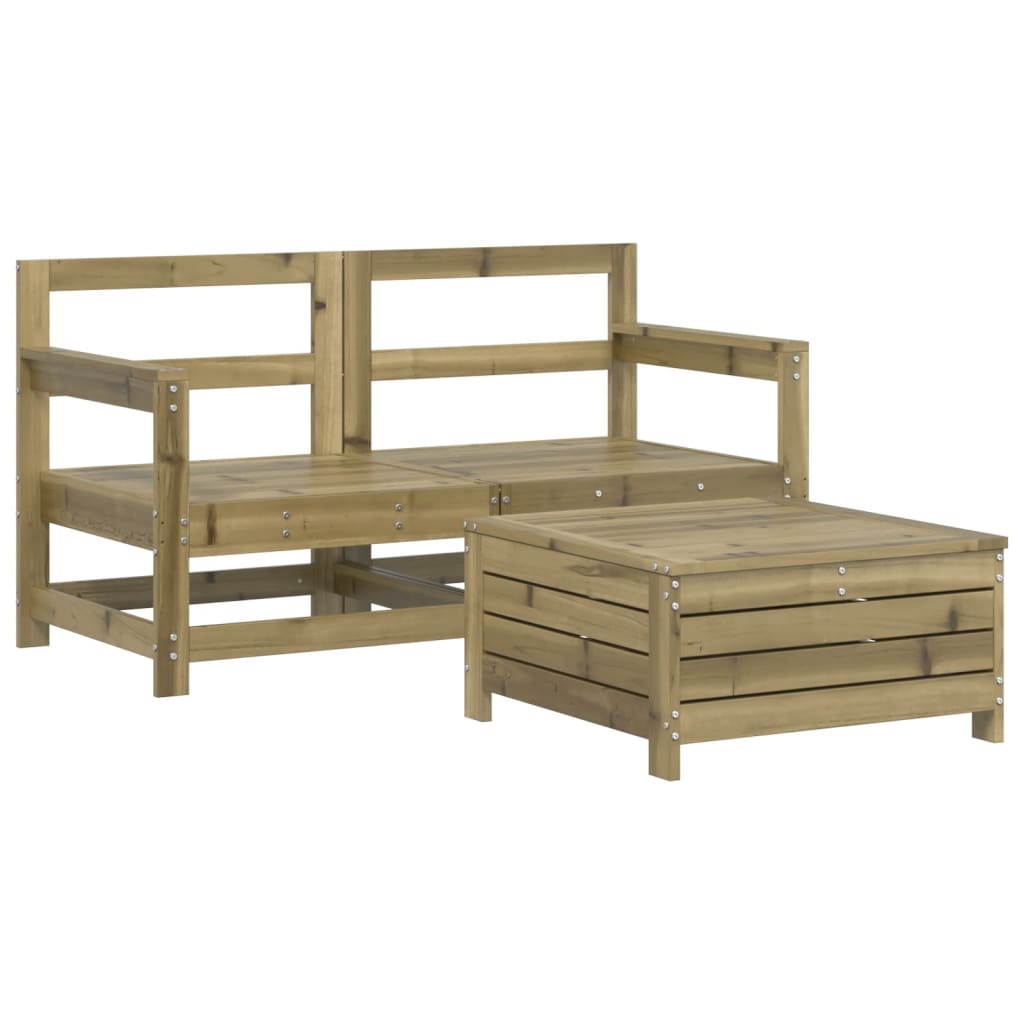3-Delige Loungeset Geïmpregneerd Grenenhout