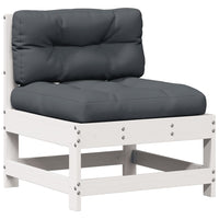 5-Delige Loungeset Met Kussens Massief Grenenhout Wit