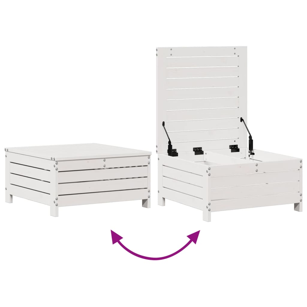 5-Delige Loungeset Met Kussens Massief Grenenhout Wit