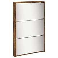 Schoenenkast Met Spiegel 5-Laags 63X17X169,5 Cm Gerookt Eiken