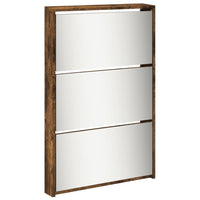 Schoenenkast Met Spiegel 5-Laags 63X17X169,5 Cm Gerookt Eiken