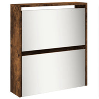 Schoenenkast Met Spiegel 5-Laags 63X17X169,5 Cm Gerookt Eiken