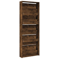 Schoenenkast Met Spiegel 5-Laags 63X17X169,5 Cm Gerookt Eiken