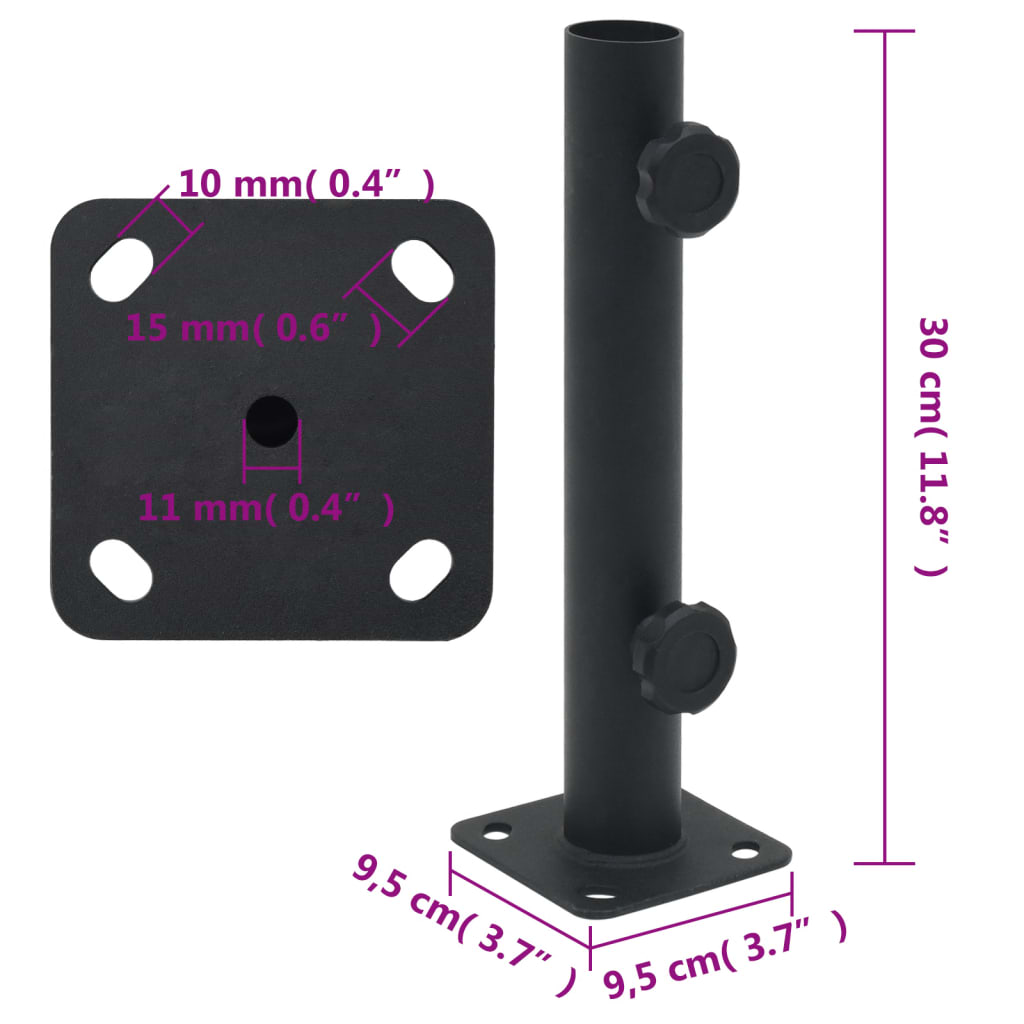 Parasolvoet Voor Ø32/34/38 Mm Stok Staal