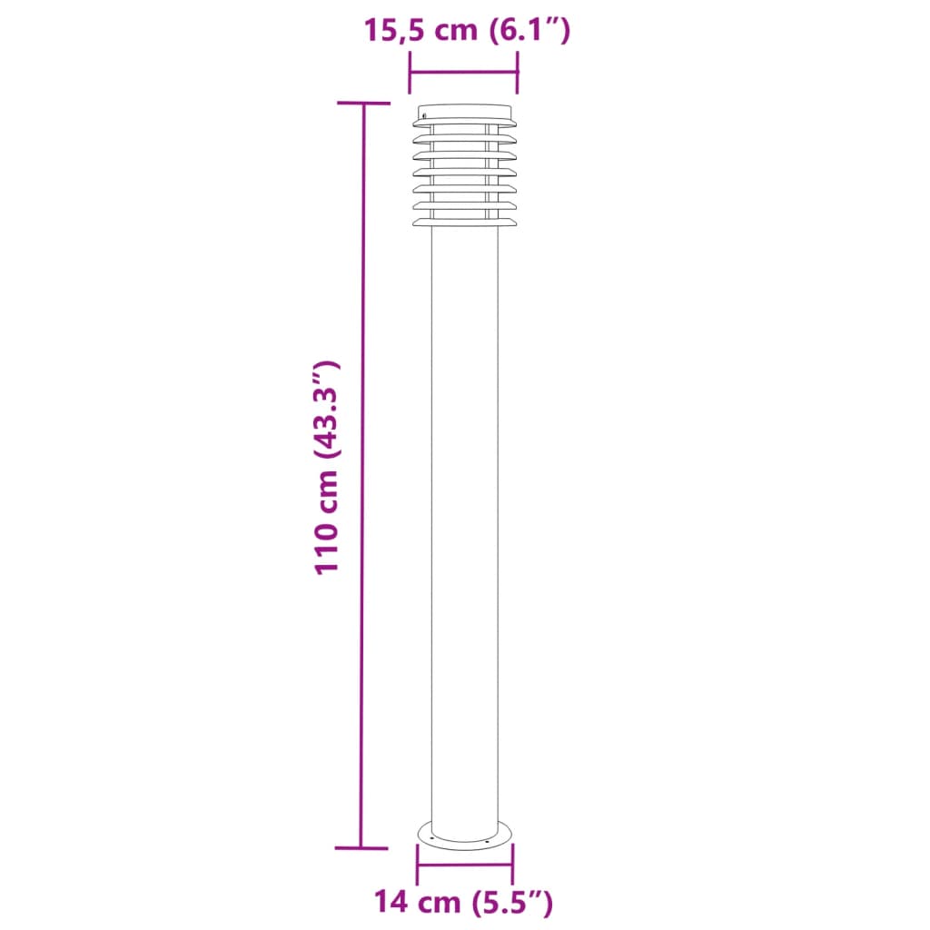 Vloerlamp Voor Buiten 110 Cm Roestvrijstaal Kleurig