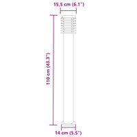Vloerlamp Voor Buiten 110 Cm Roestvrijstaal Kleurig