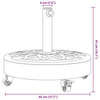 Parasolvoet Met Wielen Voor Stok Van Ø38 / 48 Mm Rond
