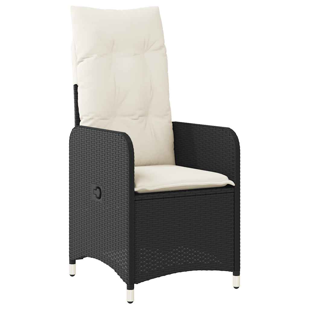 9-Delige Bistroset Met Kussens Poly Rattan Zwart