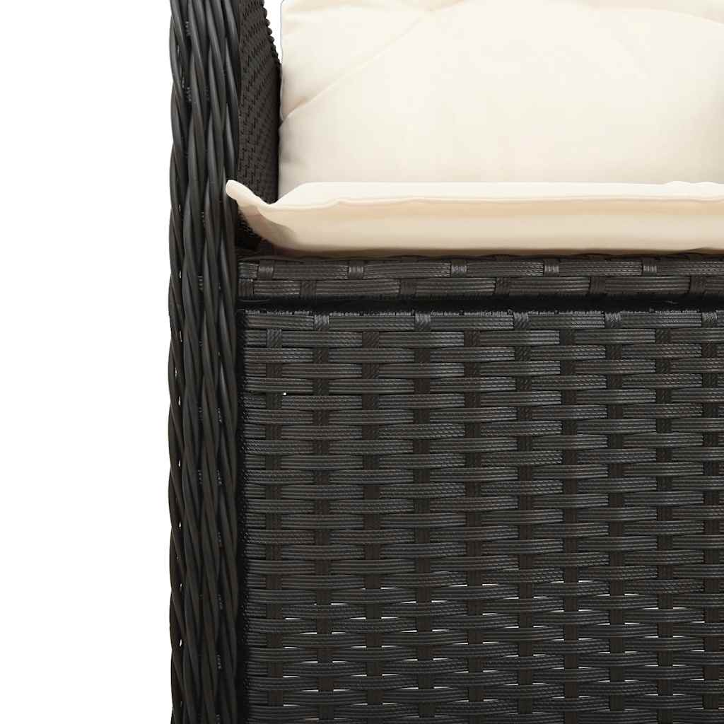 9-Delige Bistroset Met Kussens Poly Rattan Zwart