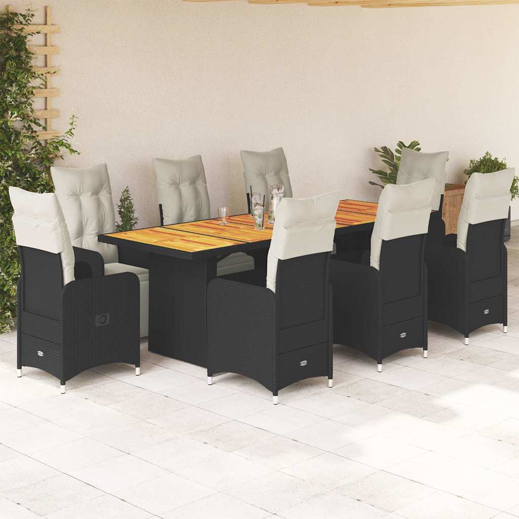 11-Delige Bistroset Met Kussens Poly Rattan