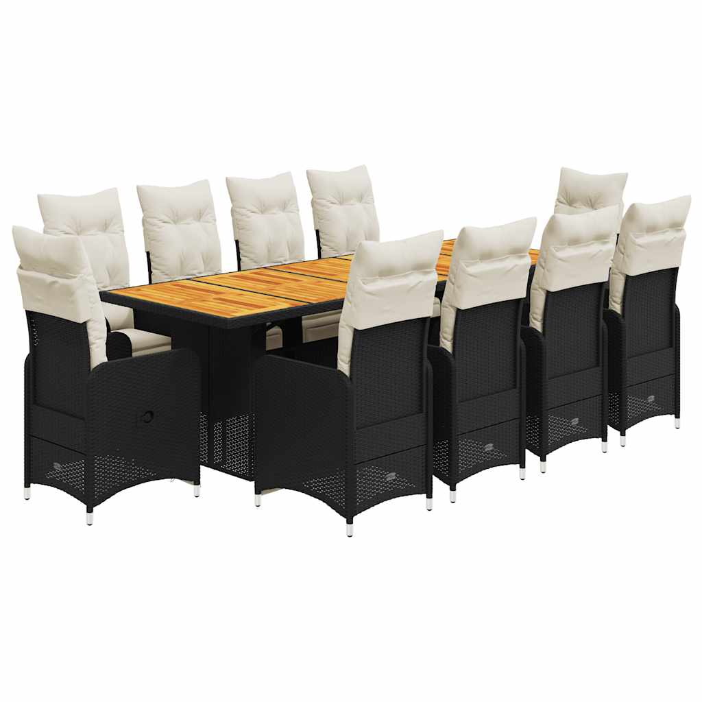 11-Delige Bistroset Met Kussens Poly Rattan