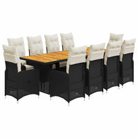 11-Delige Bistroset Met Kussens Poly Rattan