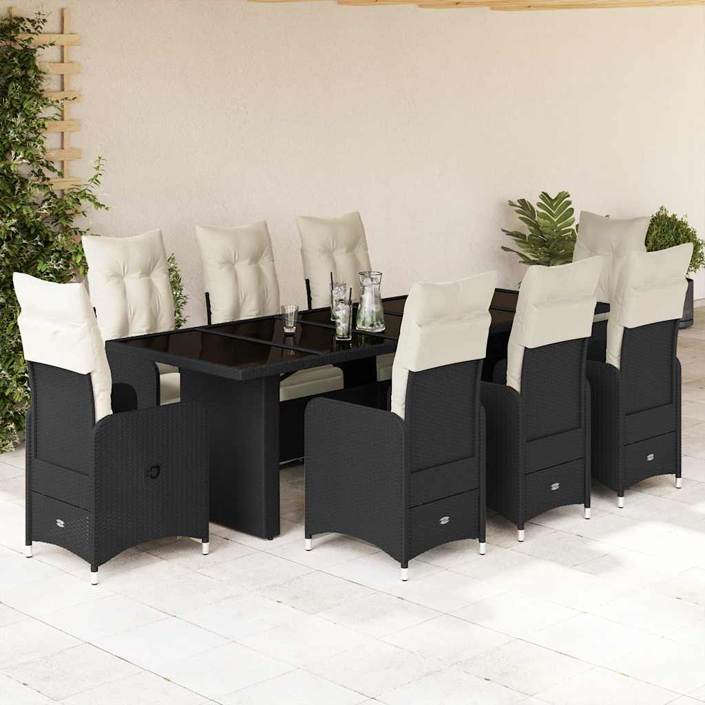 11-Delige Bistroset Met Kussens Poly Rattan