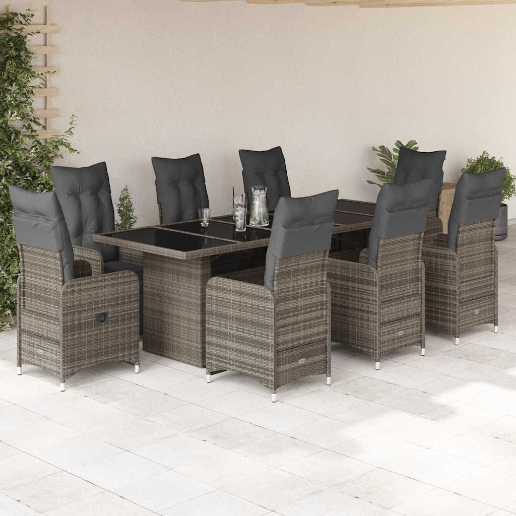11-Delige Bistroset Met Kussens Poly Rattan