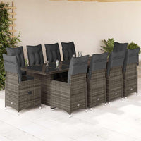 11-Delige Bistroset Met Kussens Poly Rattan