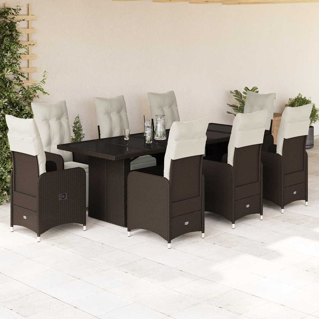 11-Delige Bistroset Met Kussens Poly Rattan