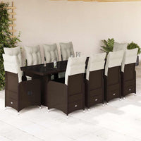 11-Delige Bistroset Met Kussens Poly Rattan