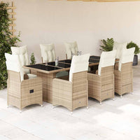 11-Delige Bistroset Met Kussens Poly Rattan