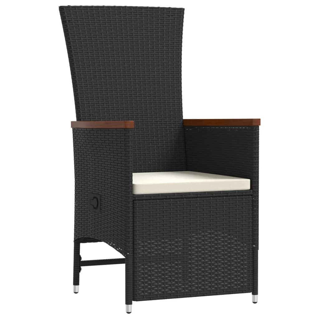 9-Delige Tuinset Poly Rattan Zwart
