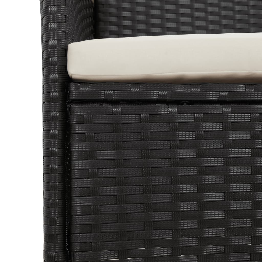 9-Delige Tuinset Poly Rattan Zwart