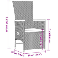 9-Delige Tuinset Poly Rattan Zwart