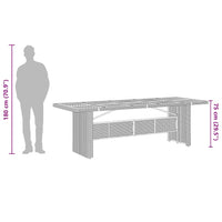 9-Delige Tuinset Poly Rattan Zwart