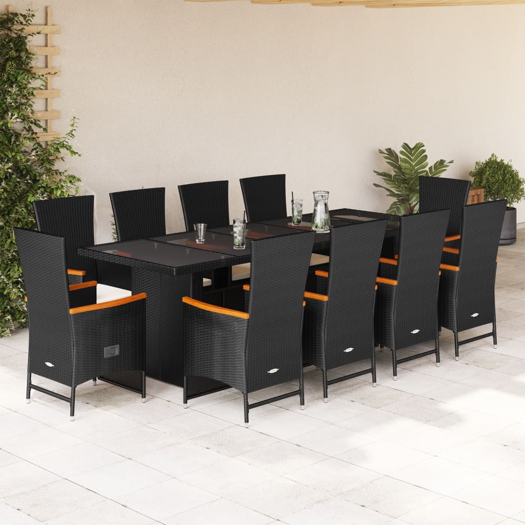 9-Delige Tuinset Poly Rattan Zwart