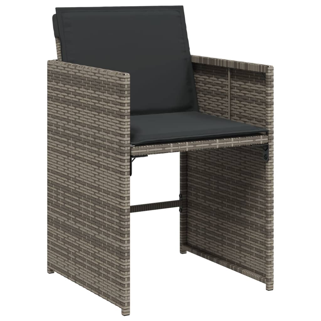 5-Delige Tuinset Met Kussens Poly Rattan Grijs