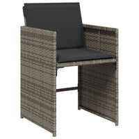 5-Delige Tuinset Met Kussens Poly Rattan Grijs