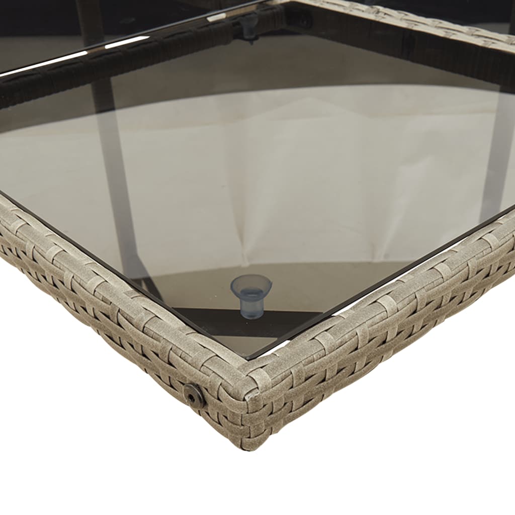 5-Delige Tuinset Met Kussens Poly Rattan Grijs