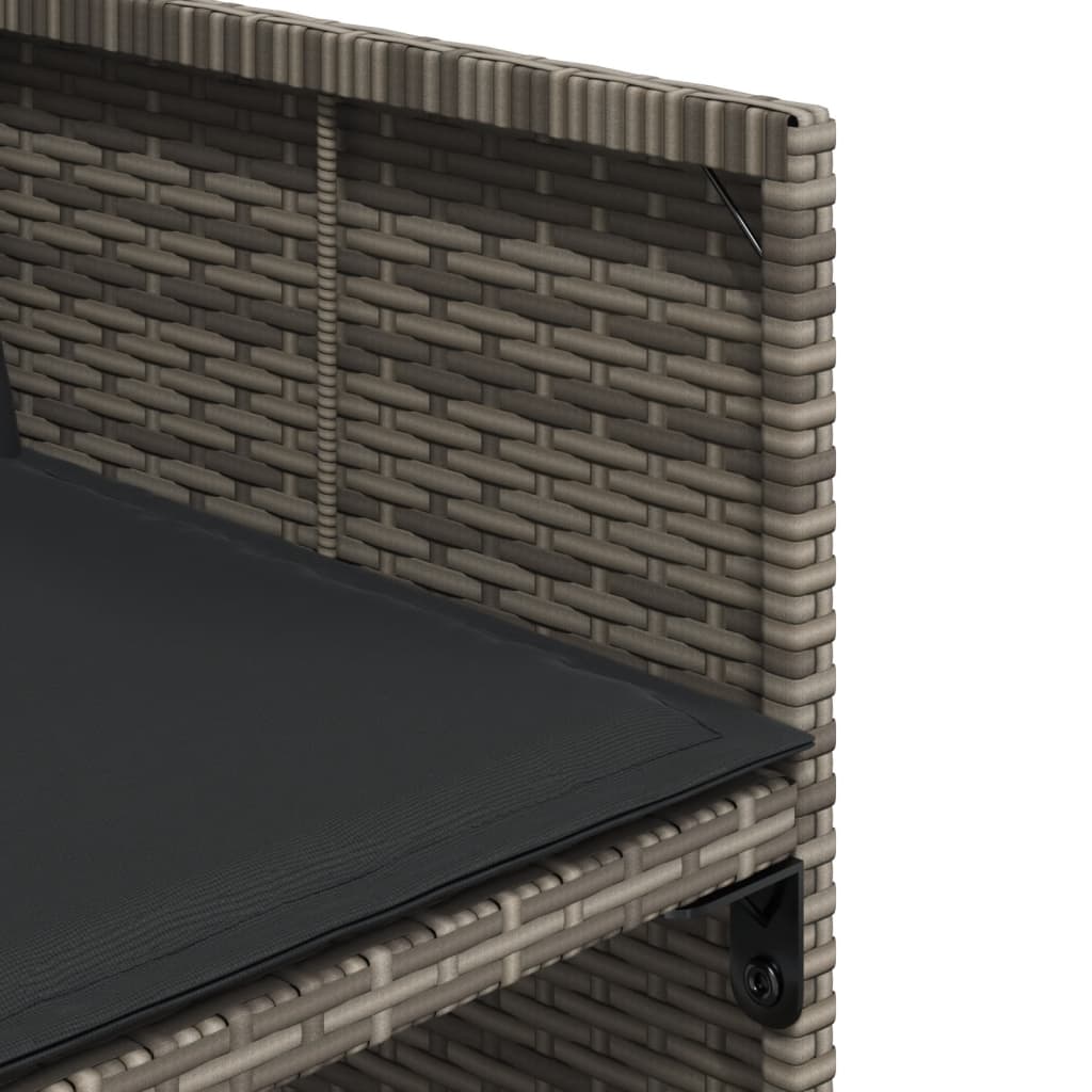 5-Delige Tuinset Met Kussens Poly Rattan Grijs