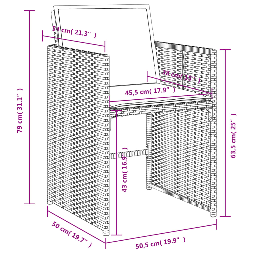 5-Delige Tuinset Met Kussens Poly Rattan Grijs