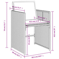 5-Delige Tuinset Met Kussens Poly Rattan Grijs
