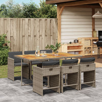 5-Delige Tuinset Met Kussens Poly Rattan Grijs