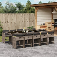 5-Delige Tuinset Met Kussens Poly Rattan Grijs