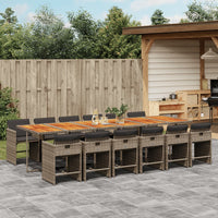 5-Delige Tuinset Met Kussens Poly Rattan Grijs