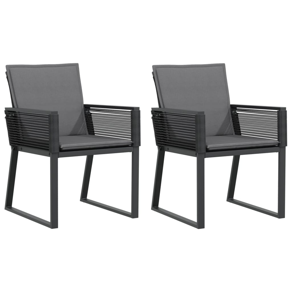 Tuinstoelen Met Kussens Poly Rattan Zwart