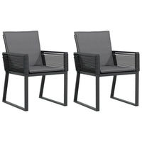 Tuinstoelen Met Kussens Poly Rattan Zwart