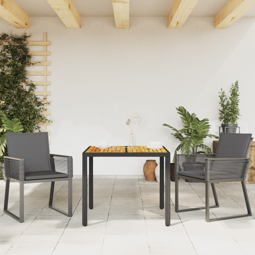 Tuinstoelen Met Kussens Poly Rattan Zwart