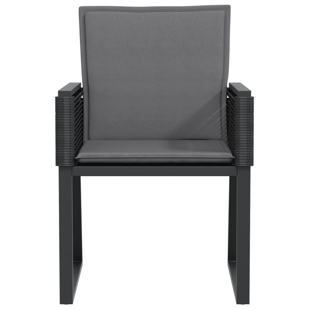Tuinstoelen Met Kussens Poly Rattan Zwart