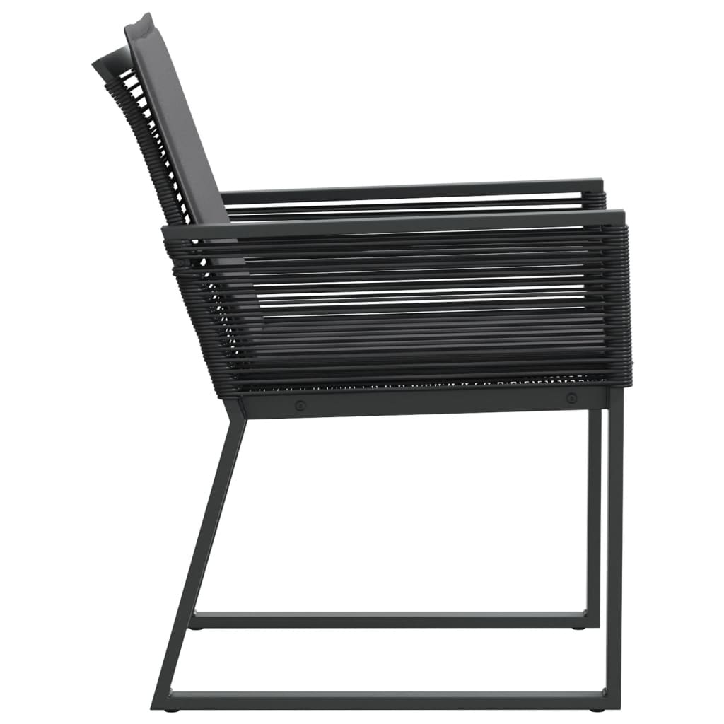 Tuinstoelen Met Kussens Poly Rattan Zwart