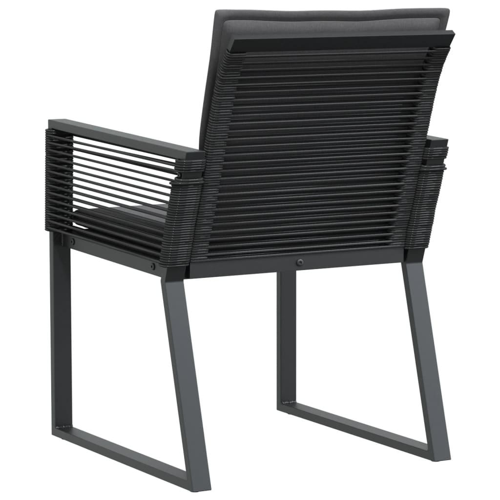 Tuinstoelen Met Kussens Poly Rattan Zwart