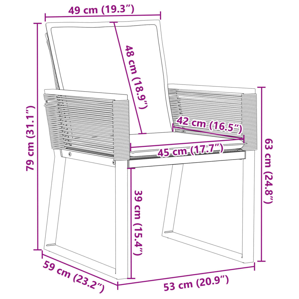 Tuinstoelen Met Kussens Poly Rattan Zwart