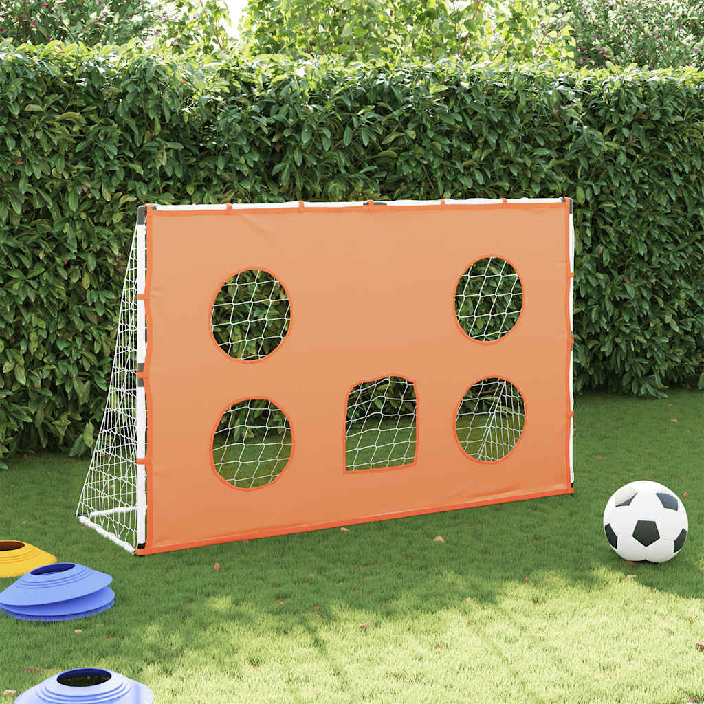 Kindervoetbaldoel Met Doelmat En Bal 182X62X118 Cm Grijs
